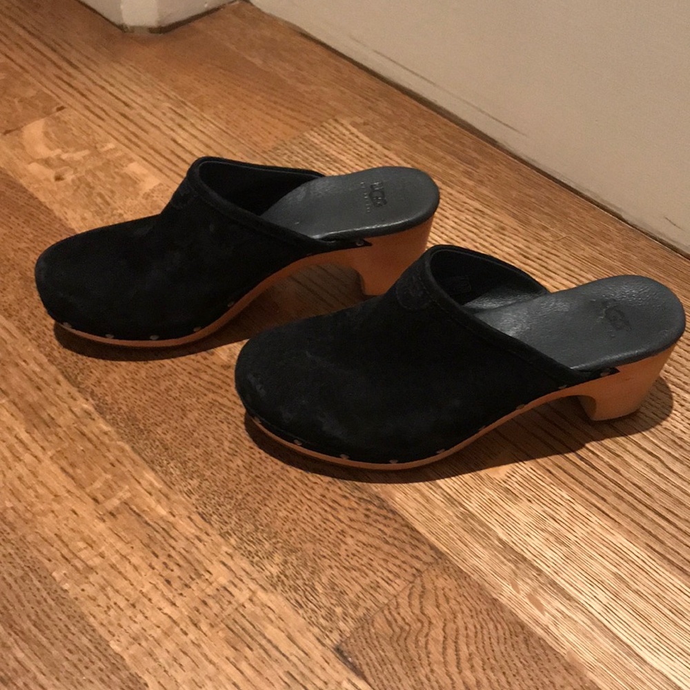 Ugg 5772 Mule Clog Wood Heel Studded Black Size 7